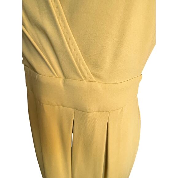 MaxMara Yellow Faux Knee Length Wrap Dress Size 12 - Picture 7 of 9